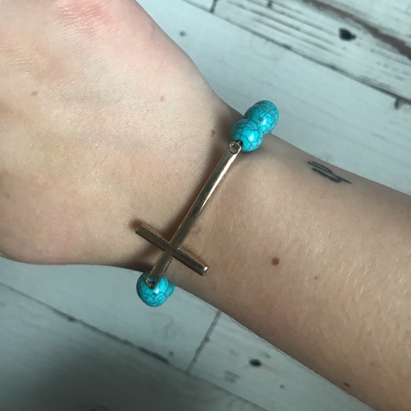 Jewelry - Cross Turquoise Bracelet